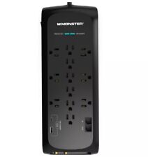 Monster 12 Outlet Power Strip Tower Surge Protector Heavy Duty 4050 Joules 6ft picture