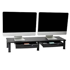 Mind Reader Large Dual Monitor Stand with Storage Riser Black picture