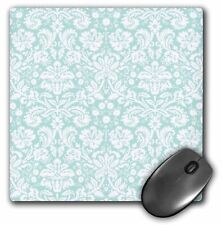3dRose Pastel mint and white damask - stylish swirling vines - pastel turquoise picture