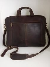 Vintage '90s LE DONNE Brown Leather Crossbody Laptop/Business Bag Portfolio picture