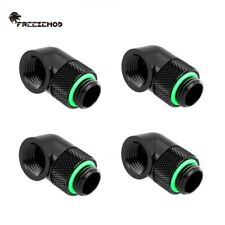 4 Pcs of FreezeMod Angled 90 Degree G1/4 Rotary Fitting Male to Female Black picture