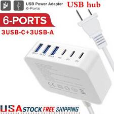 Fast USB-C Wall Charger 6-Port USB Hub Charging Station PD Power Adapter picture