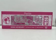NEW PINK BARBIE PRINTED WIRED KEYBOARD ERGONOMIC DESIGN USB CONNECTION 108 KEYS picture