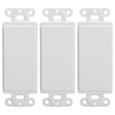 3 Pcs White Blank 1-Gang Wall Plate Insert Faceplate Panel Cover Decora Type picture