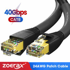 ZoeRax Cat 8 Ethernet RJ45 Cable 24AWG 40Gbps Patch LAN Network 50μ Gold Plated picture