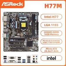 ASRock H77M Motherboard M-ATX Intel H77 LGA1155 DDR3 16GB SATA3 HDMI SPDIF Audio picture