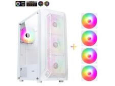 SAMA Z4 White ATX Mid Tower Computer Gaming PC Case w/ 4 x 120mm ARGB Fans picture