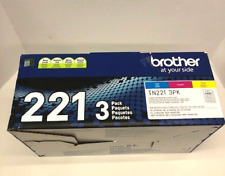 Brother TN221 3PK C/M/Y Toner Cartridges TN2213PK TN-221 3PK Genuine OEM picture