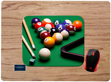BILLIARDS THEME POOL TABLE BALLS CUE CUSTOM MOUSE PAD DESK MAT HOME OFFICE GIFT picture