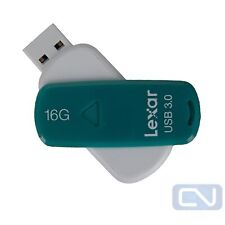 Lot of 2 16GB Lexar USB 3.0 Teal and White Flash Memory Drive PC Storage  picture