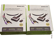 QUANTITY 2 - IOGEAR 2-Port KVM Switch with Cables - NEW -  picture