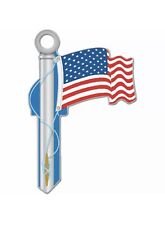 Lucky Line American Flag Design Decorative House Key, KW11  B101K Pack of 3 picture