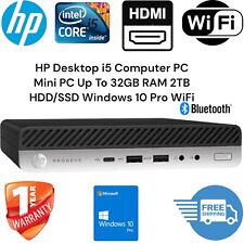 HP Desktop i5 Computer Mini PC Up To 32GB RAM 2TB HDD/SSD Windows 10 Pro WiFi BT picture
