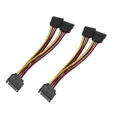 2pcs SATA Power Splitter Cable Male to Dual Female Wire for Hard Drive 15pin DC picture