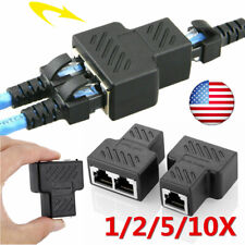 1-10X Lot RJ45 1 To 2 Way CAT5/6/7 LAN Ethernet Cable Splitter Adapter Connector picture
