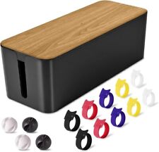 Cable Management Box Large - Wooden Grain Cable Organizer Box to Hide Wires&Powe picture