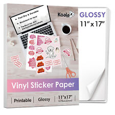 Koala Vinyl Sticker Paper Glossy Waterproof 11x17 for Inkjet + Laser Printer 10P picture
