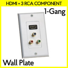 HDMI + 3 RCA Wall Plate HDMI with Three RCA Component Video Coupler Faceplate picture