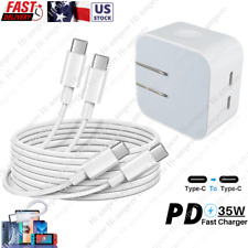 USB-C to USB C Fast Charger Cable 35W Dual Port Block For iPhone 15 Pro Samsung picture