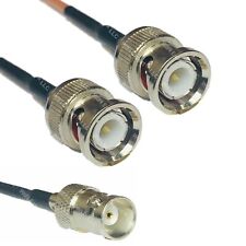 BNC Female to Y 2X BNC Male Splitter Combiner RG316 RF CABLE ships from USA picture