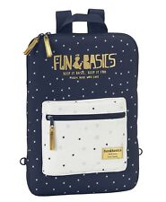 Fun & Basics Padded Tablet or Laptop Bag with Straps Navy Blue picture