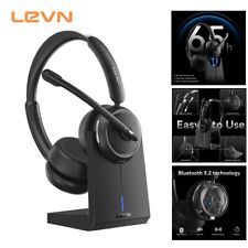 LEVN Wireless Headset Bluetooth Headset With Noise Canceling Mic & Charging Base picture