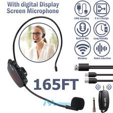 165FT UHF Wireless Microphone Headset Mic System w/ Digital Screen for Teaching picture