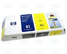 Genuine HP 81 Yellow 680ml Dye Ink C4933A DesignJet 5000 5500 (Retail Box) picture