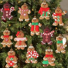 12pcs Assorted Plastic Gingerbread Man Ornaments 3 Inch picture