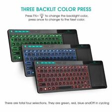 Wireless LED Backlit Multi-Touch Multimedia Keyboard English Russian Hebrew picture
