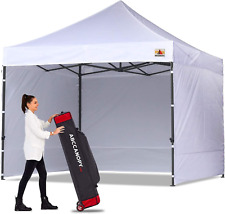 ABCCANOPY Heavy Duty Ez Popup Canopy Tent with Sidewalls 10x10, White  picture
