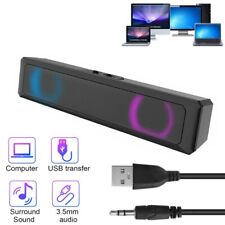 USB Speaker Sound Bar Subwoofer TV Soundbar Audio Stereo Mini Computer PC Laptop picture