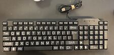 Large Print Keyboard - Easy to See Big Print Letters - Good Used USB picture
