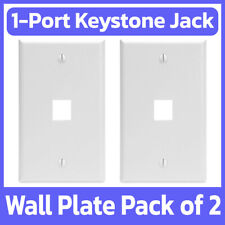 2 Pack Keystone Wall Plate Single Gang One Port Faceplate 1 Jack Wallplate White picture