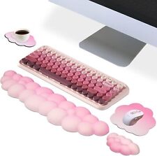 Cloud Mouse Pad and Keyboard Wrist Rest Set,4 Pcs Pink Ergonomic Small,  picture