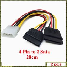 2pcs IDE 4 Pin Male To 2 SATA Female 15 Pin Molex To 2 Serial Hard Drive Power picture