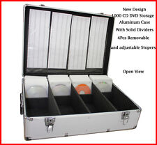 1000 CD DVD Silver Aluminum Media Storage Case Mess-Free Holder Box with Sleeves picture