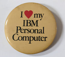 I Love My IBM Personal Computer VINTAGE Pinback Button Pin Badge 1980s 1990s picture