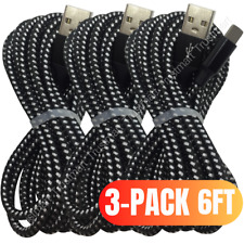 3 Pack Fast Charger Cable Heavy Duty For iPhone 14 13 12 11 XR 8 7 Charging Cord picture