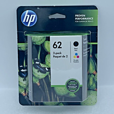 Hewlett Packard 62 2-pack Black And Tri-color Ink Cartridges Expires Sept 2022 picture