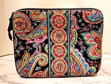 VERA BRADLEY Quilted Laptop Tablet Sleeve 13”x10” Case Black w/Colorful Paisley picture
