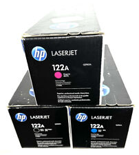 NEW Sealed LOT OF 3 HP 122A Black Magenta Cyan LaserJet Toner Cartridge Genuine picture
