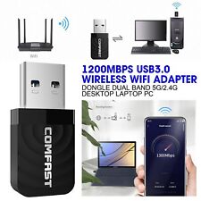1200Mbps USB3.0 Wireless WiFi Adapter Dongle Dual Band 5G/2.4G Desktop Laptop PC picture