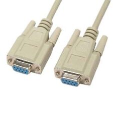 3 6 10 15 25 100 FT DB9 9-Pin RS232 Serial Female to Female Cable Cord Ivory LOT picture