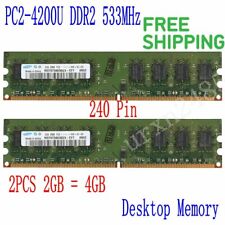For Samsung 4GB 4G 2x 2GB 2Rx8 DDR2 533MHz PC2-4200U DIMM RAM Kit Desktop Memory picture