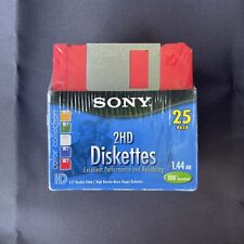 SONY 2HD 3.5″ FLOPPY DISKS DISKETTES 25-PACK 1.44 MB  IBM FORMATTED NEW VTG picture