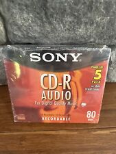New Sealed Sony CD-R Audio Music 5 CDs Pack Recordable In Slim Jewel Cases  picture