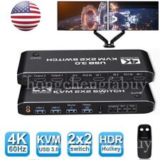 2x2 HDMI KVM Switch 4K 60Hz Dual Monitor Extended Display USB3.0 KVM Switcher US picture