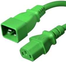 10 PACK LOT 10ft IEC C20 - C13 Green Power Cord 14AWG 15A/1875W 100-250V 3M picture