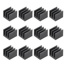 7x7x6mm Black Thermal Sticky Aluminum Heatsink Electronics Cooler 12 Pcs picture